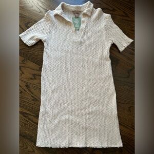 H&M Beige Ribbed Knit Top